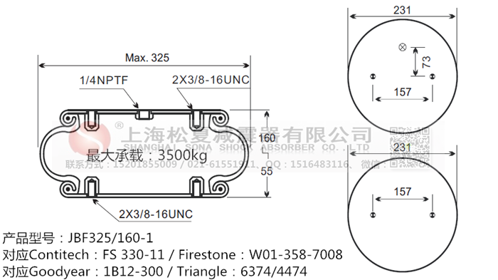 JBF325/160-1橡膠<a href='http://m.gwclcustomerapp.com/' target='_blank'><u>空氣彈簧</u></a>