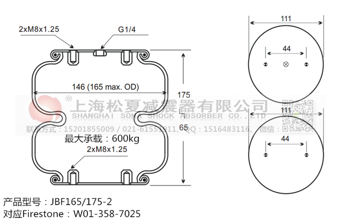 JBF165/175-2橡膠<a href='http://m.gwclcustomerapp.com/' target='_blank'><u>空氣彈簧</u></a>